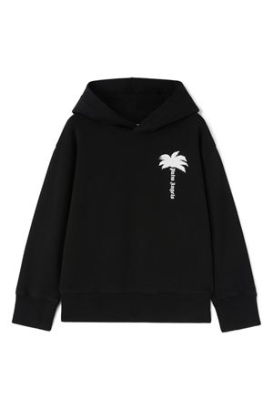 black cotton hoodie PALM ANGELS KIDS | PBBB012F24FLE0031003